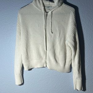 Aerie white zip up sweater women size XS